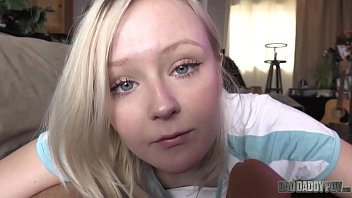 PETITE BLONDE TEEN GETS FUCKED BY HER f.! - Featuring: Natalia Queen