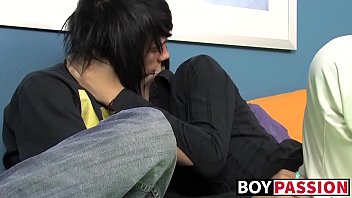 Wild young gay Nicky dick sucked before fucking cute twink