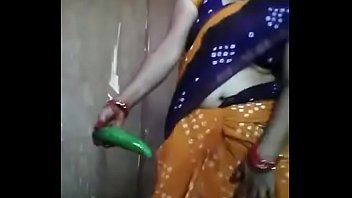 Desi Aunty Playing with cucumber